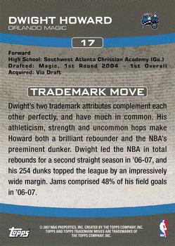 2007-08 Topps Trademark Moves #17 Dwight Howard Back
