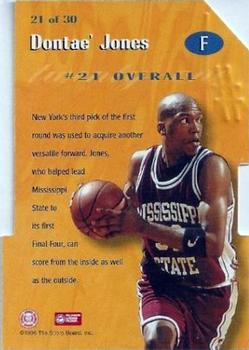 1996 Score Board Rookies - Rookie #1 Die Cuts #21 Dontae' Jones Back