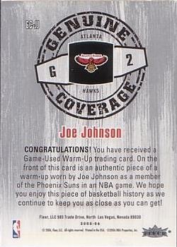 2005-06 Hoops - Genuine Coverage #GC-JJ Joe Johnson Back