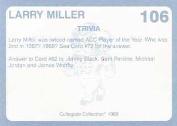1989 Collegiate Collection North Carolina's Finest #106 Larry Miller Back