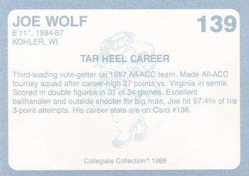 1989 Collegiate Collection North Carolina's Finest #139 Joe Wolf Back