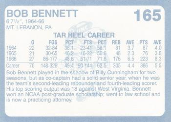 1989 Collegiate Collection North Carolina's Finest #165 Bob Bennett Back