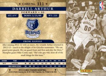 2012-13 Panini Gold Standard #111 Darrell Arthur Back