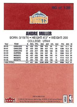 2006-07 Fleer - 1986-87 20th Anniversary #80 Andre Miller Back