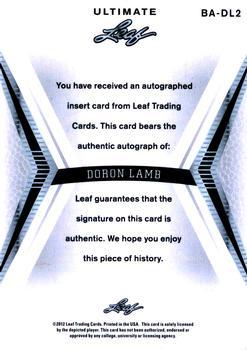 2012 Leaf Ultimate Draft - Gold #BA-DL2 Doron Lamb Back