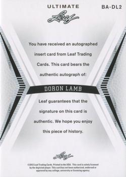 2012 Leaf Ultimate Draft - Inscriptions #BA-DL2 Doron Lamb Back