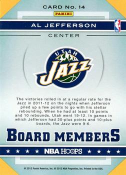 2012-13 Hoops - Board Members #14 Al Jefferson Back