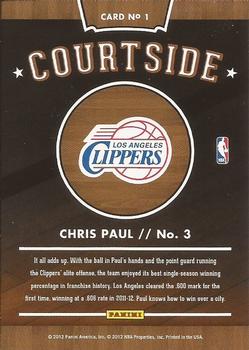 2012-13 Hoops - Courtside #1 Chris Paul Back