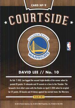 2012-13 Hoops - Courtside #9 David Lee Back