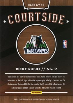 2012-13 Hoops - Courtside #10 Ricky Rubio Back