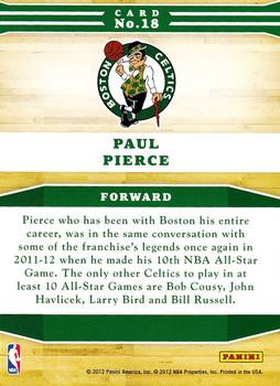 2012-13 Hoops - Franchise Greats #18 Paul Pierce Back