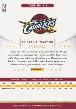 2012-13 Hoops - Glossy #226 Tristan Thompson Back