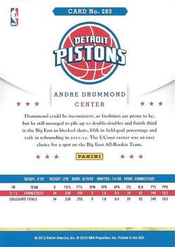2012-13 Hoops - Glossy #283 Andre Drummond Back