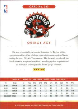 2012-13 Hoops - Glossy #293 Quincy Acy Back