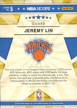2012-13 Hoops - Rising Stars #5 Jeremy Lin Back