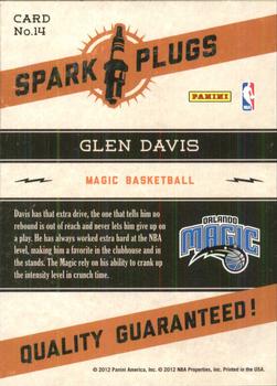 2012-13 Hoops - Spark Plugs #14 Glen Davis Back