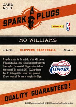 2012-13 Hoops - Spark Plugs #10 Mo Williams Back