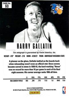 2012-13 Panini Prizm - Autographs #60 Harry Gallatin Back