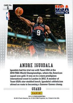 2012-13 Panini Prizm - USA Basketball #6 Andre Iguodala Back