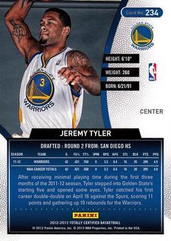 2012-13 Panini Totally Certified - Totally Blue #234 Jeremy Tyler Back