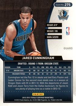 2012-13 Panini Totally Certified - Totally Red #275 Jared Cunningham Back