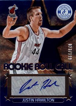 2012-13 Panini Totally Certified - Rookie Roll Call Autographs Blue #91 Justin Hamilton Front