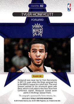 2012-13 Panini Totally Certified - Rookie Roll Call Autographs Blue #82 Tyler Honeycutt Back