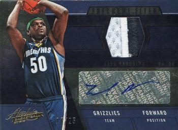 2012-13 Panini Absolute - Frequent Flyer Materials Autographs Prime #18 Zach Randolph Front