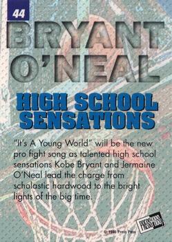 1996 Press Pass - Swisssh #44 Kobe Bryant / Jermaine O'Neal Back