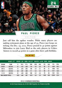 2012-13 Panini Marquee #24 Paul Pierce Back