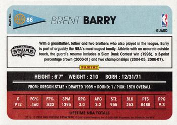 2012-13 Panini Past & Present #86 Brent Barry Back