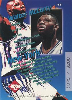 1996 Collector's Edge Rookie Rage - Key Kraze #13 Walter McCarty Back