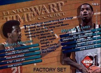 1996 Collector's Edge Rookie Rage - Time Warp Factory Set #TW4 Marcus Camby / Moses Malone Back