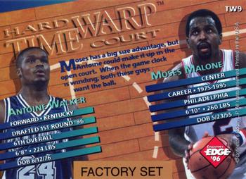 1996 Collector's Edge Rookie Rage - Time Warp Factory Set #TW9 Antoine Walker / Moses Malone Back