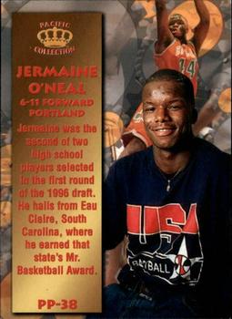 1996 Pacific Power - Platinum #PP-38 Jermaine O'Neal Back