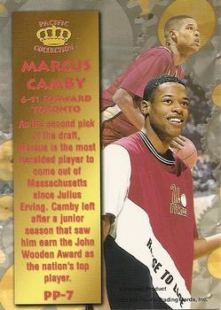 1996 Pacific Power - Silver #PP-7 Marcus Camby Back