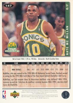 1994-95 Collector's Choice French #147 Nate McMillan Back