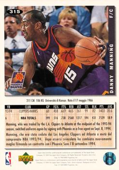 1994-95 Collector's Choice Italian #315 Danny Manning Back