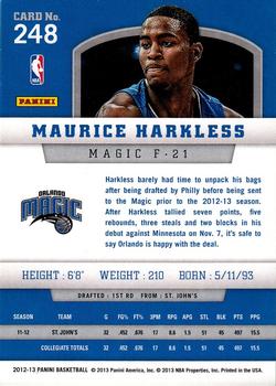 2012-13 Panini #248 Maurice Harkless Back