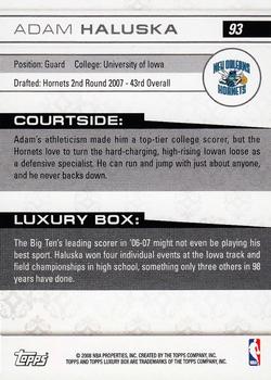 2007-08 Topps Luxury Box #93 Adam Haluska Back