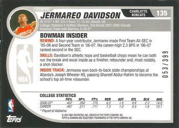 2007-08 Bowman - Bronze #135 Jermareo Davidson Back