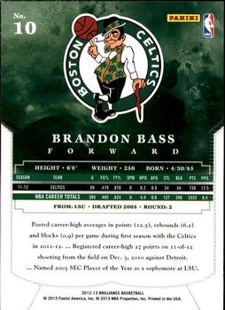 2012-13 Panini Brilliance #10 Brandon Bass Back