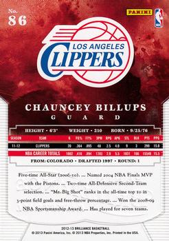 2012-13 Panini Brilliance #86 Chauncey Billups Back