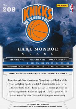2012-13 Panini Brilliance #209 Earl Monroe Back