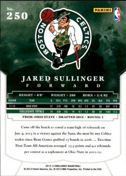 2012-13 Panini Brilliance #250 Jared Sullinger Back