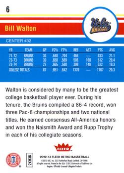 2012-13 Fleer Retro #6 Bill Walton Back
