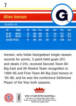 2012-13 Fleer Retro #7 Allen Iverson Back