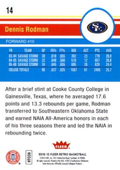 2012-13 Fleer Retro #14 Dennis Rodman Back