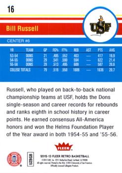 2012-13 Fleer Retro #16 Bill Russell Back