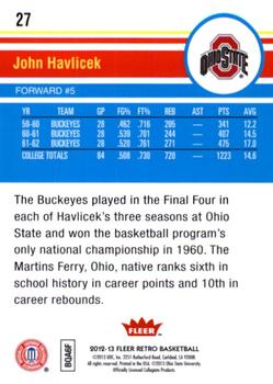 2012-13 Fleer Retro #27 John Havlicek Back